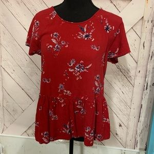 Cute red flower shirt with flower bottom